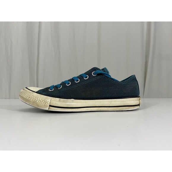 Converse All Star Womens Teal Canvas Size 8 Low Top Blue Laces Grunge - Picture 5 of 12